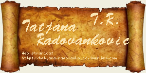 Tatjana Radovanković vizit kartica